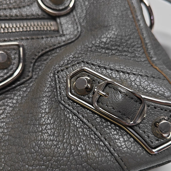 Classic Metallic Edge City Mini Lambskin Gray