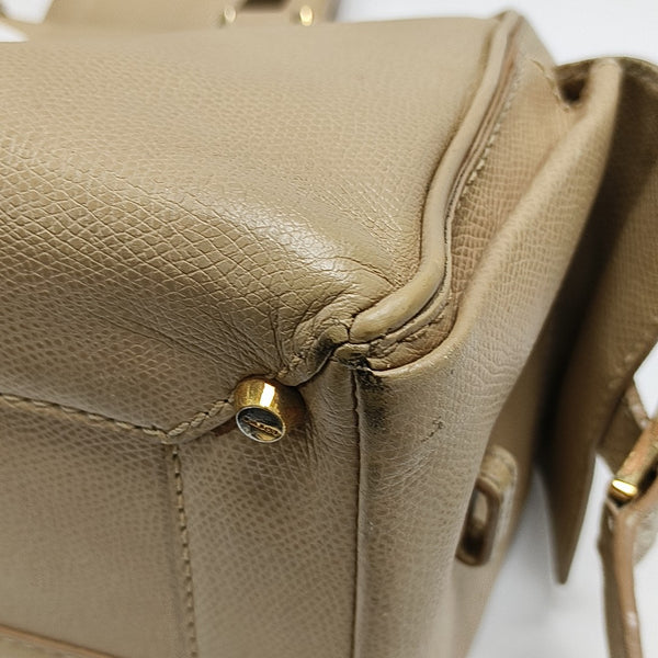 Calfskin Top Handle Bag Beige