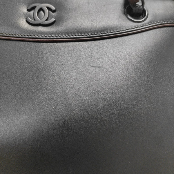 Calfskin Top Handle Bag Black