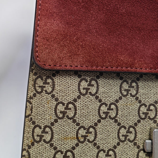 Dionysus Mini Monogram Coated Canvas Beige