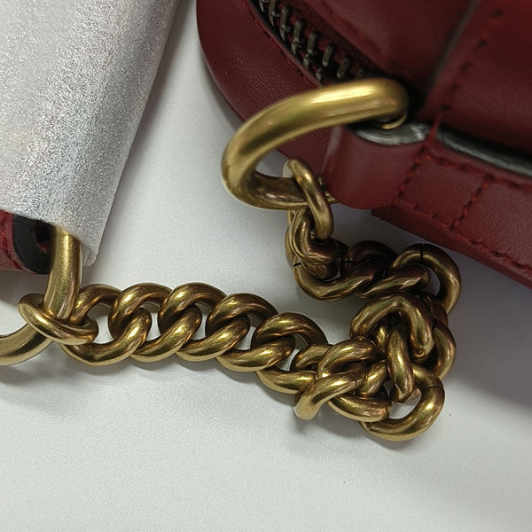 GG Marmont Super Mini Quilted Calfskin Red