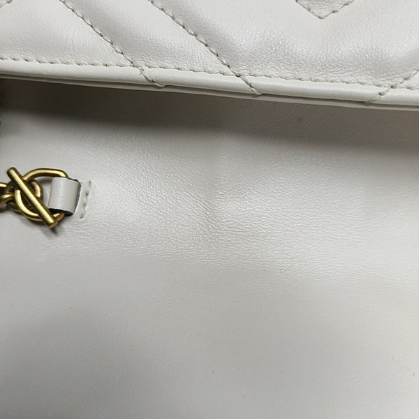 GG Marmont Mini Quilted Calfskin White