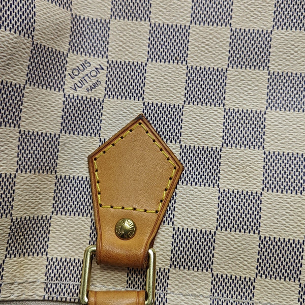 SPEEDY 30 Damier Azur Coated Canvas White