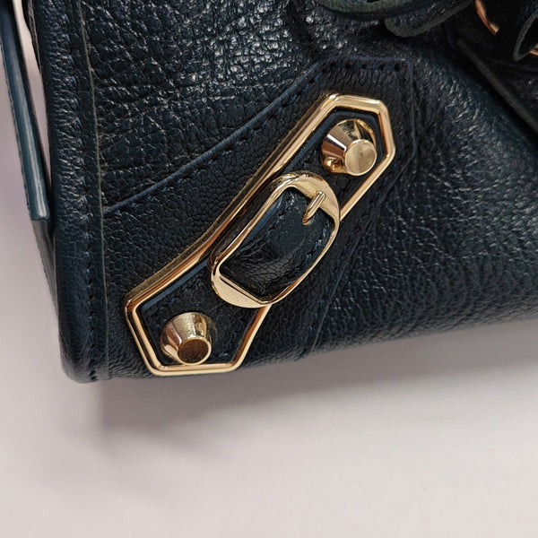 Classic Metallic Edge City Mini Lambskin Blue
