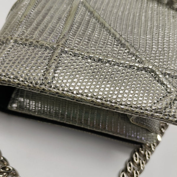 Diorama Small Cannage Calfskin Silver