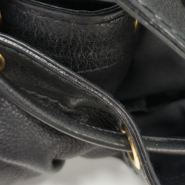 Calfskin Top Handle Bag Black
