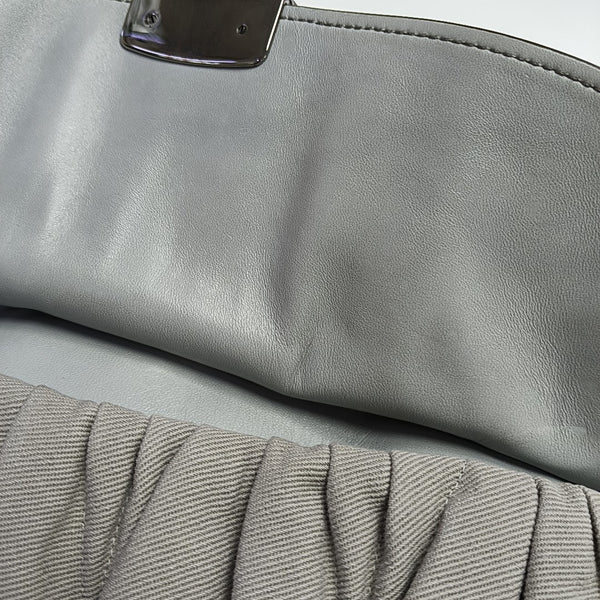 Quilted Fabric Shoulder Bag Gray