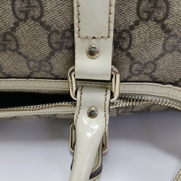 Boston Monogram Coated Canvas Beige