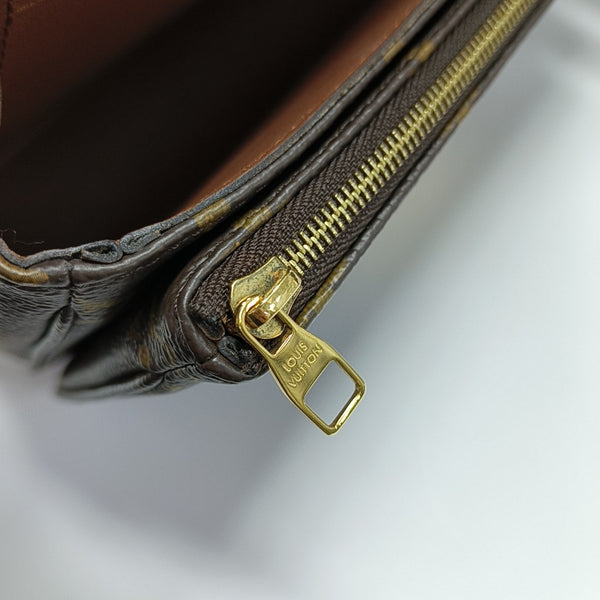MARCEAU Monogram Coated Canvas Brown