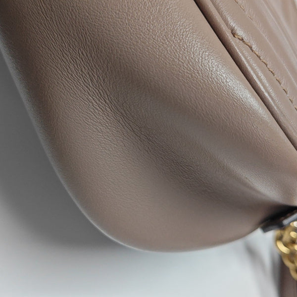GG Marmont Small Quilted Calfskin Beige
