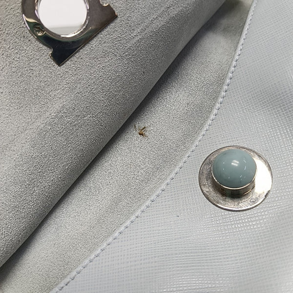 Suede Top Handle Bag Blue