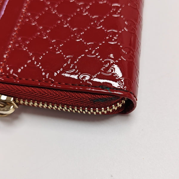 Monogram Patent Leather Coin Purse Red