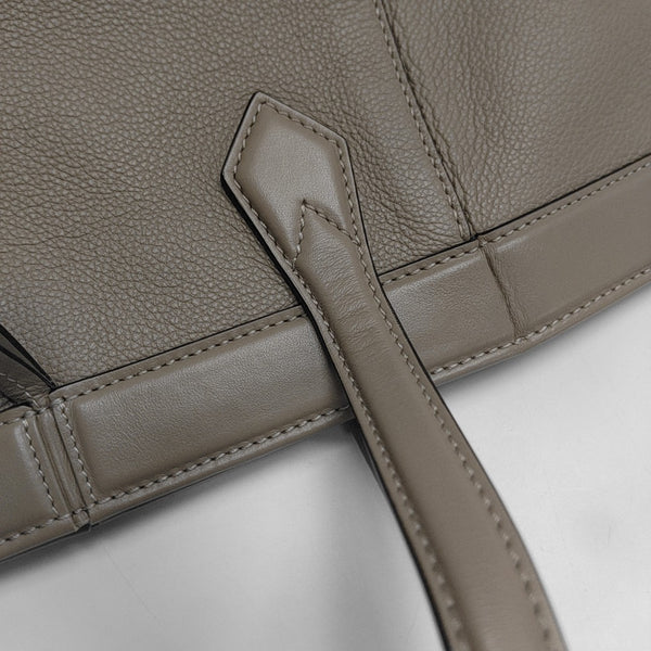 Leather Tote Bag Gray