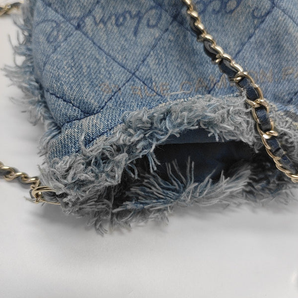 DRAWSTRING Quilted Denim Blue