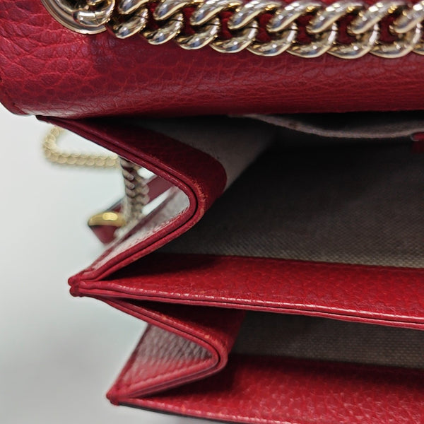 Interlocking G Small Calfskin Red