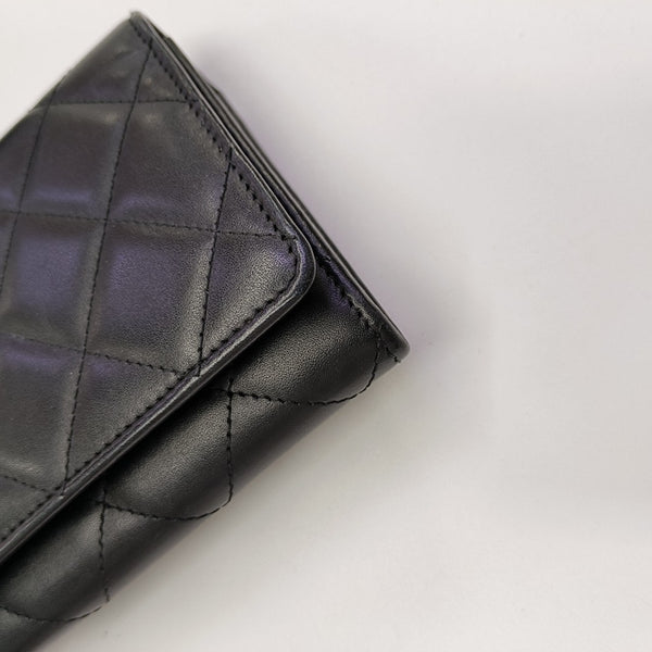 CAMBON Medium Quilted Calfskin Black Wallet