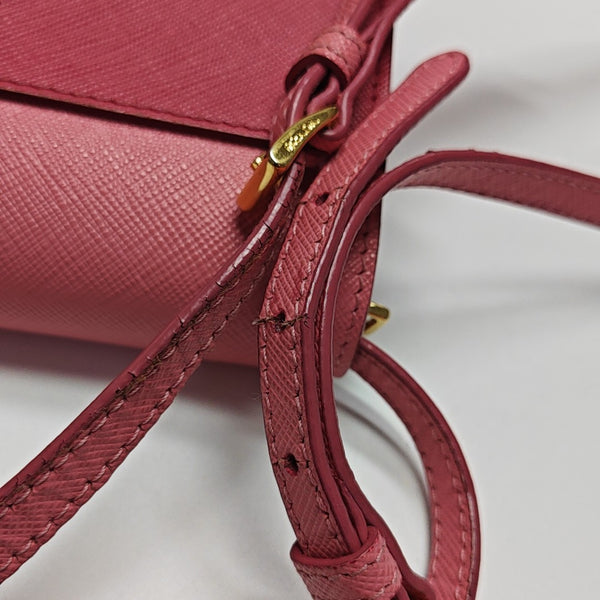 Saffiano Calfskin Shoulder Bag Pink