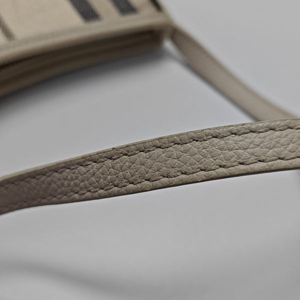 Coated Canvas Top Handle Bag White