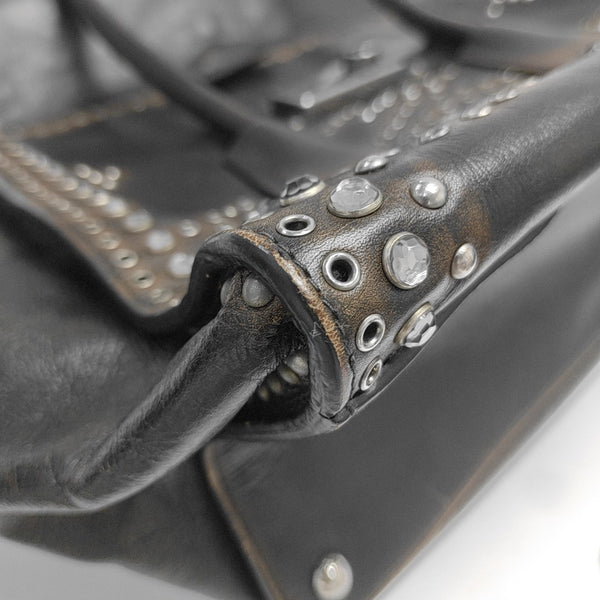 Calfskin Top Handle Bag Brown