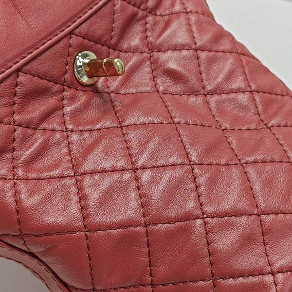 Quilted Calfskin Shoulder Bag Red