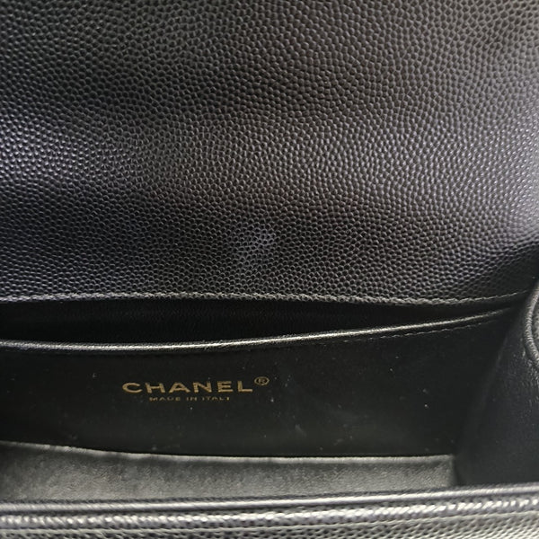 BOY CHANEL Small Quilted Grained Calfskin Black