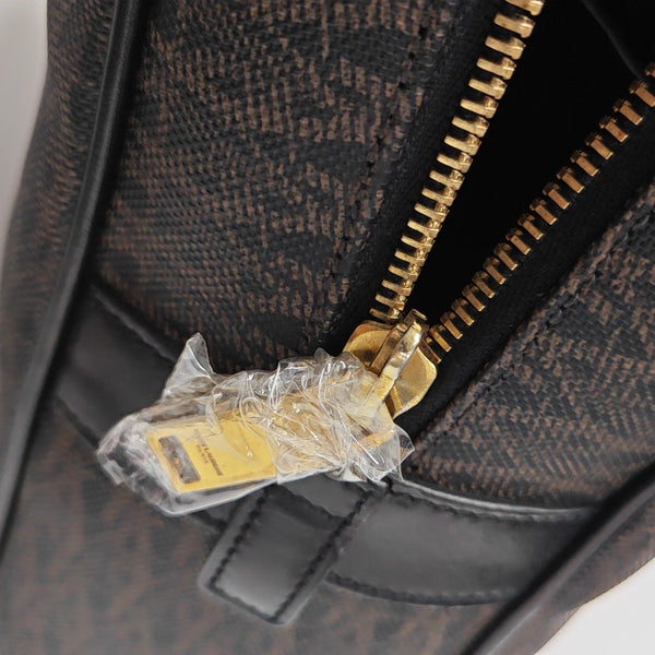 Coated Canvas Shoulder Bag Black