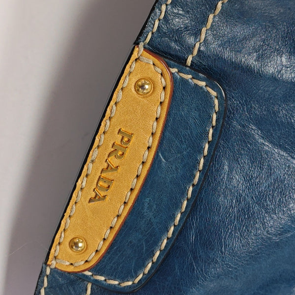 Calfskin Shoulder Bag Blue