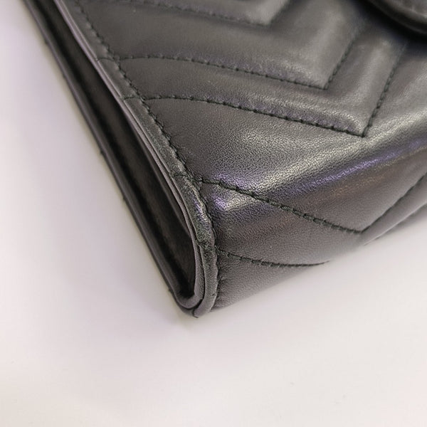 GG Marmont Mini Chevron Calfskin Black