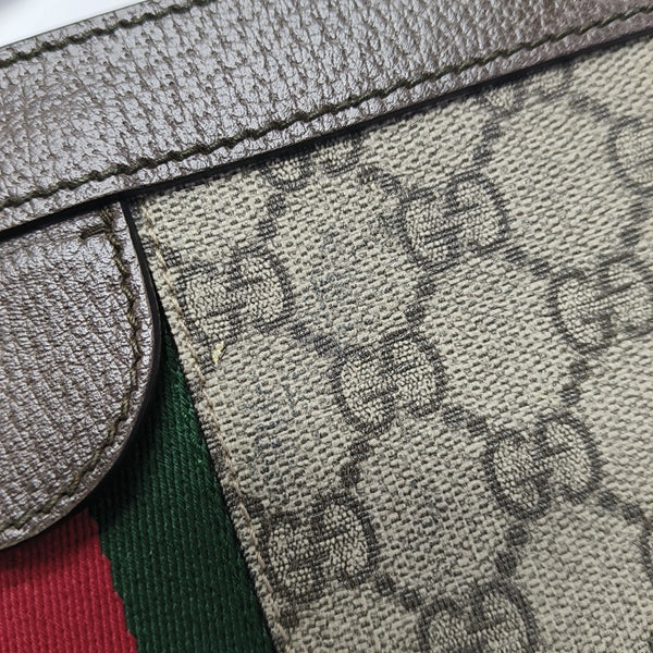 Ophidia Small Monogram Coated Canvas Beige