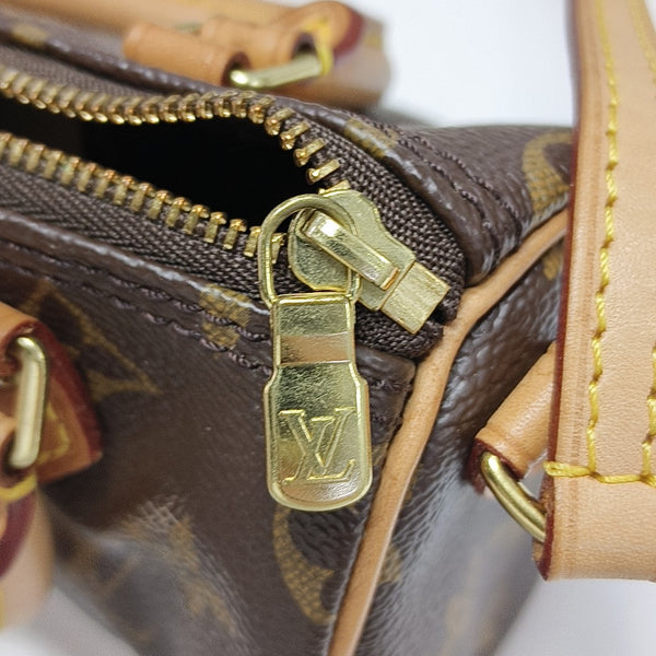 SPEEDY Nano Monogram Coated Canvas Brown