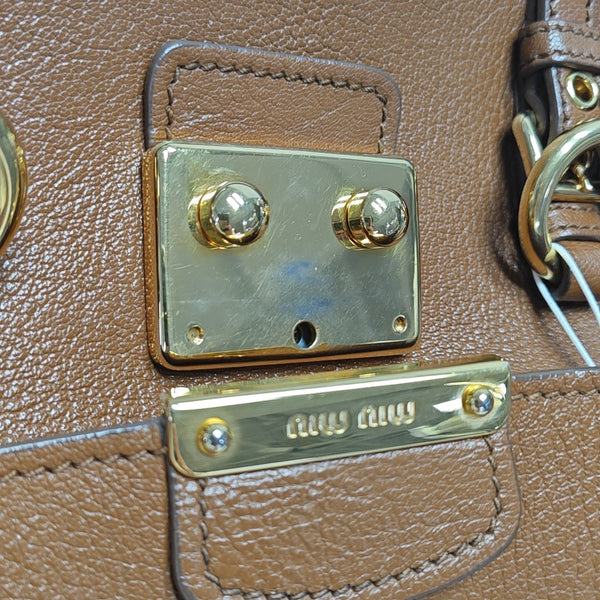 Calfskin Shoulder Bag Brown