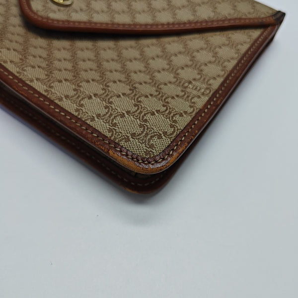 Coated Canvas Clutch Beige