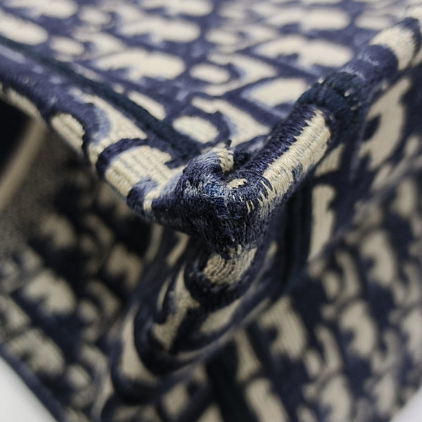 Book Tote Large Oblique Canvas Blue