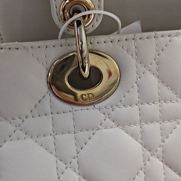 Lady Dior Small Cannage Lambskin White