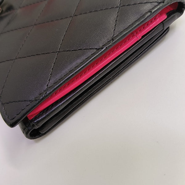 CAMBON Quilted Calfskin Black Wallet