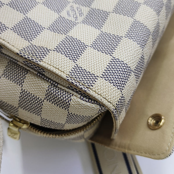 NAVIGLIO Damier Azur Coated Canvas White