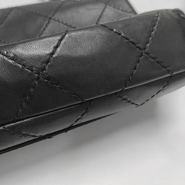 Quilted Lambskin Shoulder Bag Black