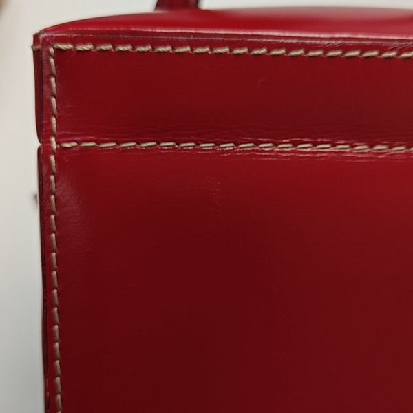 Calfskin Top Handle Bag Red