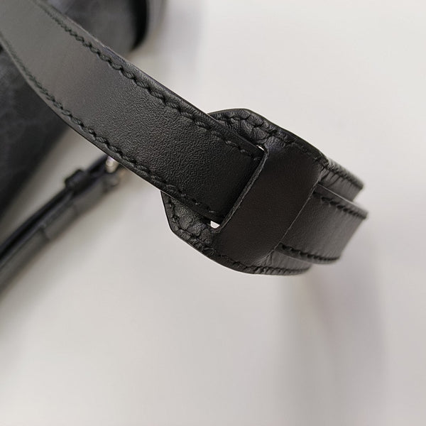 Monogram Coated Canvas Shoulder Bag Black