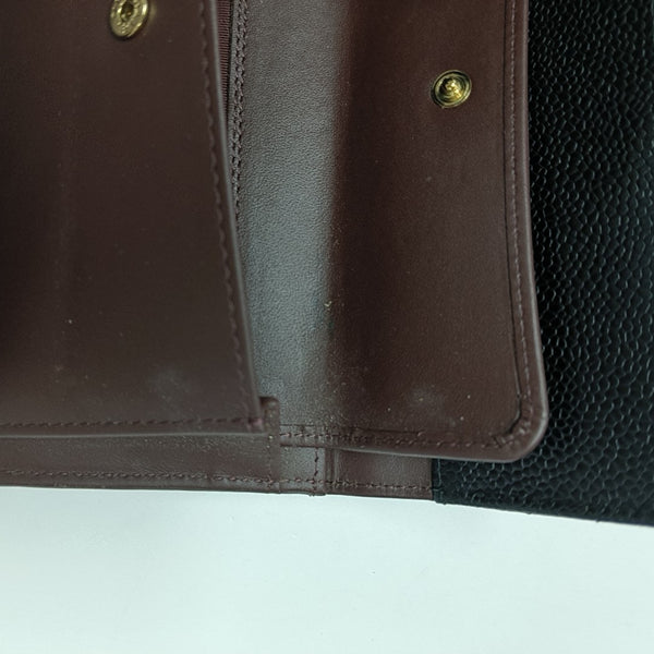 CLASSIC FLAP Mini Quilted Grained Calfskin Black Wallet