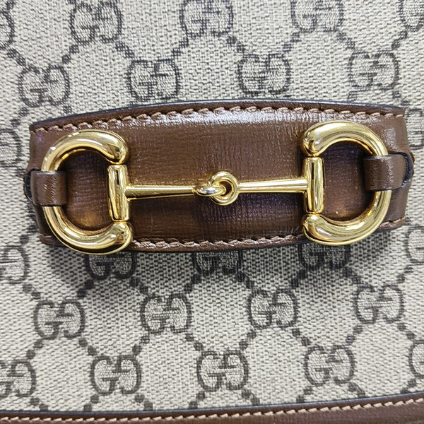 Horsebit 1955 Medium Monogram Coated Canvas Beige