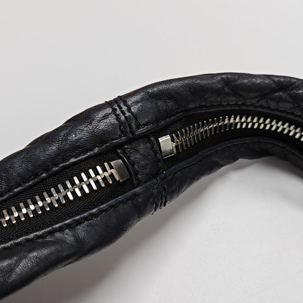 Leather Top Handle Bag Black