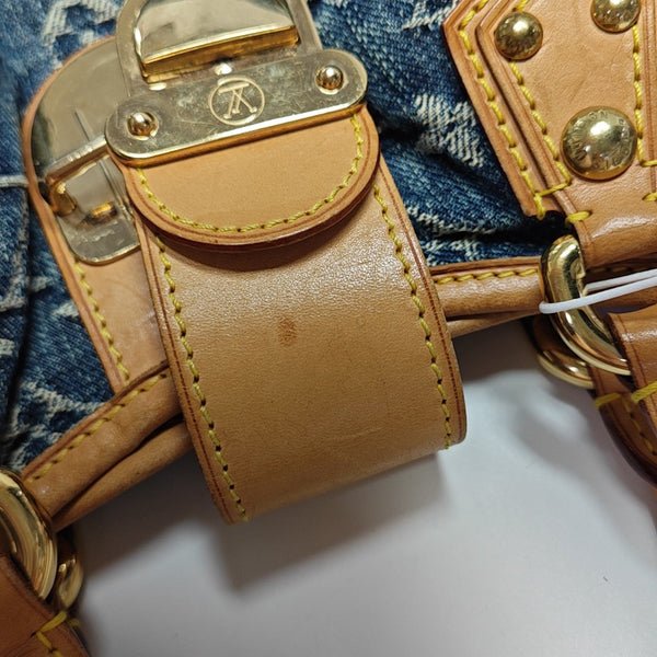 PLEATY Monogram Denim Blue