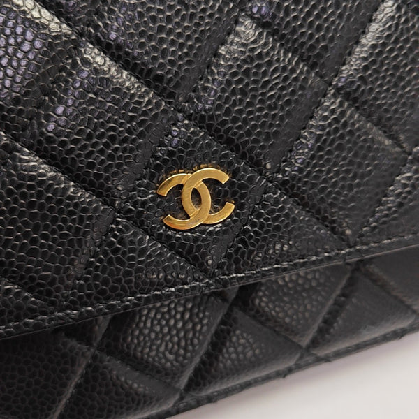 WOC Quilted Grained Calfskin Black