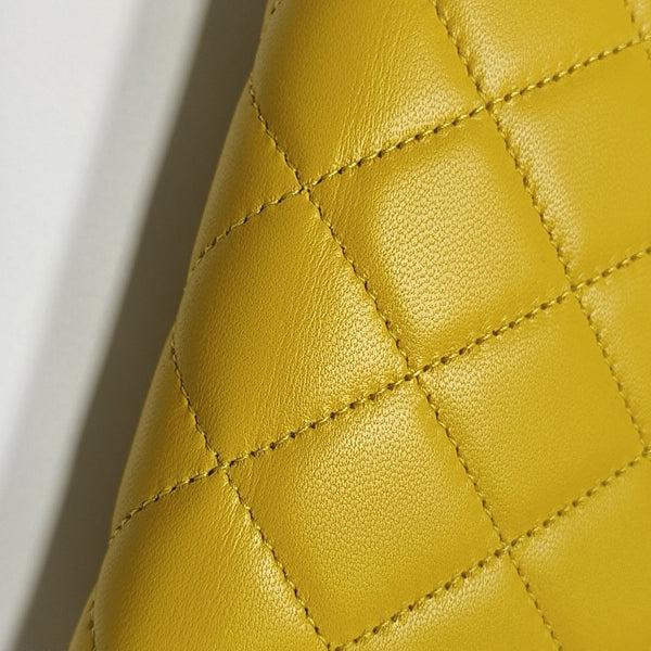 Quilted Lambskin Wallet Yellow