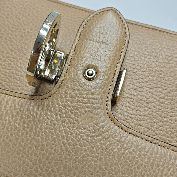 Interlocking G Small Calfskin Beige