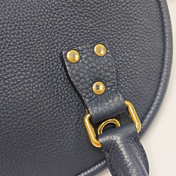 Calfskin Top Handle Bag Blue
