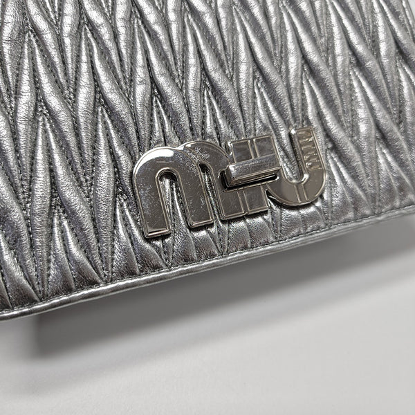 Quilted Lambskin Shoulder Bag Silver