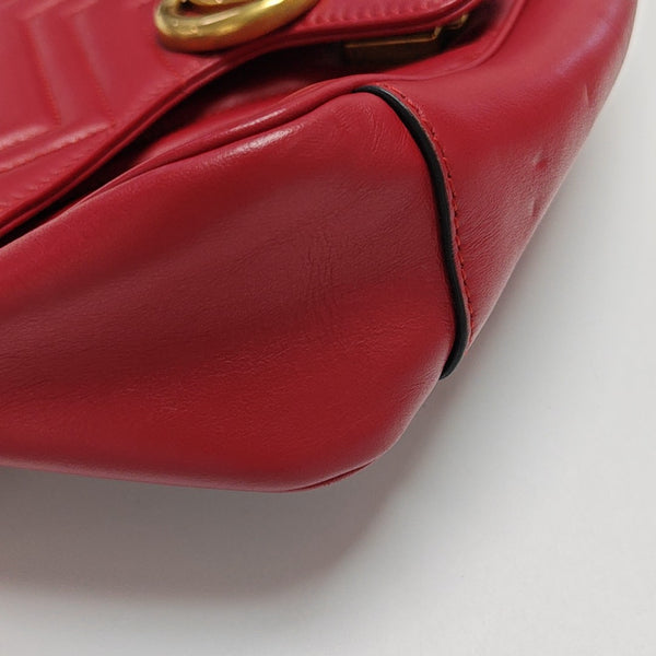 GG Marmont Medium Quilted Calfskin Red