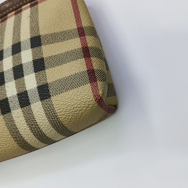 Coated Canvas Clutch Brown